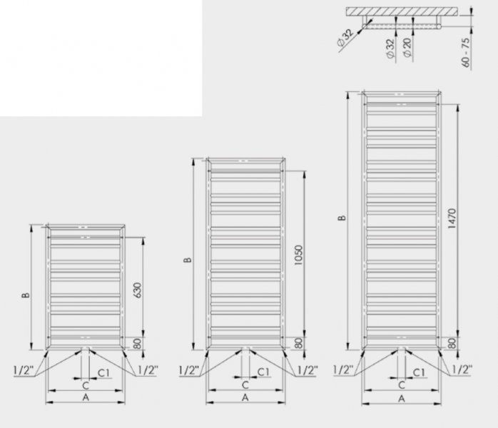 PMH Sorano Frame Kúpeľnový radiátor Sorano Frame rôzne prevedenia