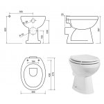 Creavit STANDARD Samostatne stojace WC + BIDET 2v1 TP330