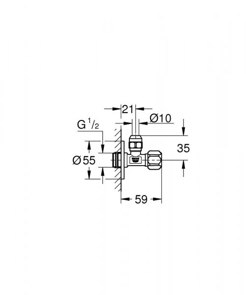 Grohe Rohový ventil, DN 15 chróm 22023000 (22 023 000)