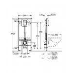 Grohe Rapid SL 38 519 001 Modul pro WC s tlakovým splachováním, stavební výška 1.13 m (38519001)