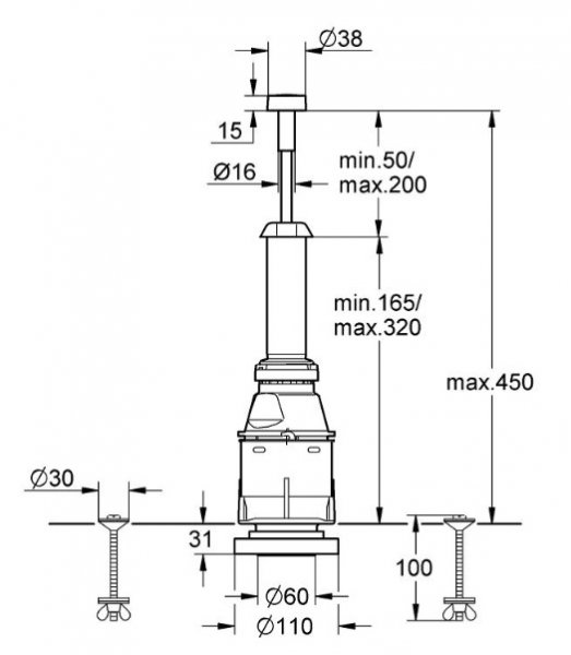 Grohe waste valve Servo-vypúšťací ventil chróm, rôzne typy