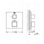 Grohe Grohtherm Cube Termostatická batéria pre 1 výstup s uzatváracím ventilom chróm 24153000 (24 153 000)