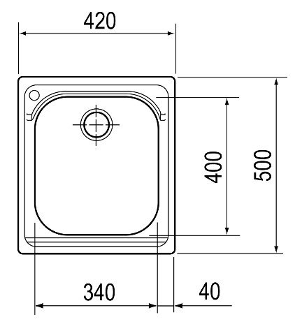 Franke Set - kuchynský drez a batéria SET N61 420 × 500 mm, chróm, nerez