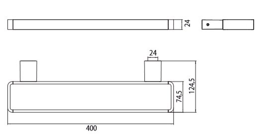 Emco Loft Držiak na uterák vertikálny chróm, 24x400x124,5 mm 0550 001 40