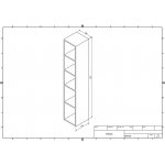 Sapho Espace Otvorená policová skrinka rôzne prevedenia, 30 x 172 x 32 cm