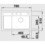 Blanco Drez ZENAR XL 6 S Compact -  s excentrom 780 x 510 mm, rôzne farby