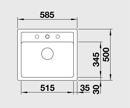 Blanco SET 08 Drez LEGRA 6 + batéria MIDA Silgranit – Look 585 x 500 mm, rôzne farby, batéria: Silgranit