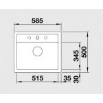 Blanco SET 08 Drez LEGRA 6 + batéria MIDA Silgranit – Look 585 x 500 mm, rôzne farby, batéria: Silgranit