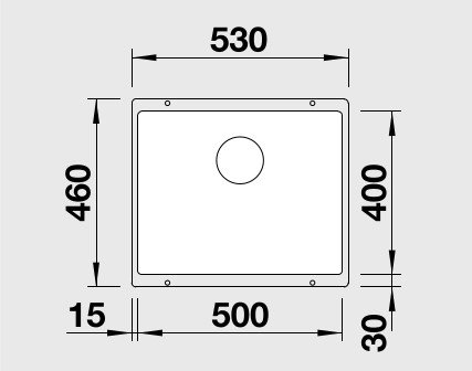 Blanco Drez SUBLINE 500-U – bez tiahla 530 x 460 mm, rôzne farby