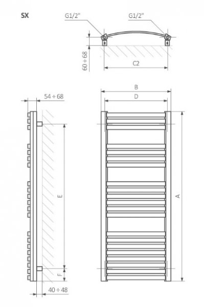 Terma Dexter Kúpeľnový radiátor rôzne prevedenia