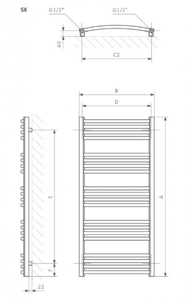 Terma Lena Kúpeľnový radiátor rôzne prevedenia
