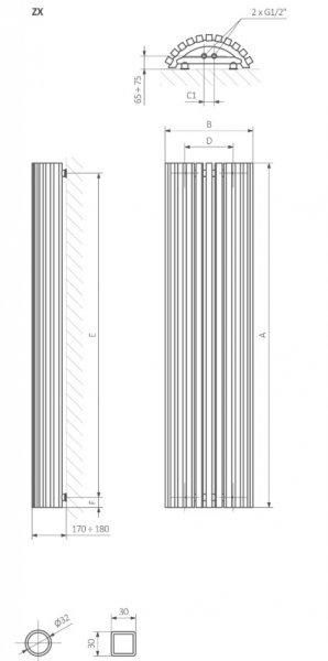 Terma Triga AW Kúpeľnový radiátor rôzne prevedenia