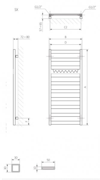 Terma Vivo Kúpeľnový radiátor rôzne prevedenia