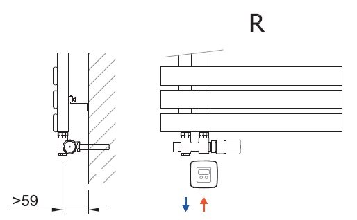 ISAN Termostatický set rohový stredový pre kombinované zapojenie rôzne prevedenia