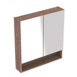 Geberit Selnova Square Zrkadlová skrinka rôzne rozmery a farby Typ: 501.266.00.1 šírka 58,8 cm orech biely, melamín s drevenou štruktúrou
