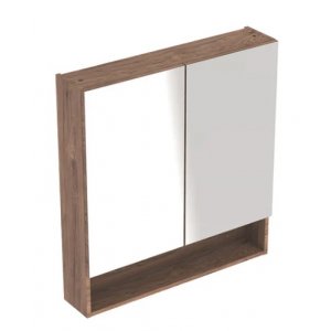Geberit Selnova Square Zrkadlová skrinka rôzne rozmery a farby Typ: 501.270.00.1 šírka 78,8 cm orech biely, melamín s drevenou štruktúrou