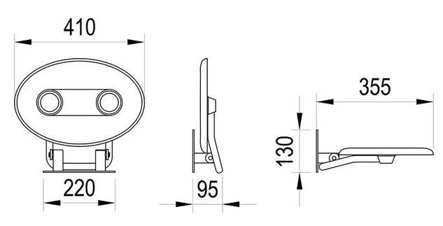 RAVAK Flat Sedadlo OVO P II sklopné 41 x 35 cm, rôzne prevedenia
