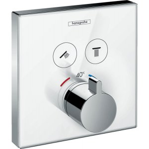 HANSGROHE ShowerSelect Glass Termostatická batéria pod omietku pre 2 spotrebiče rôzne prevedenia