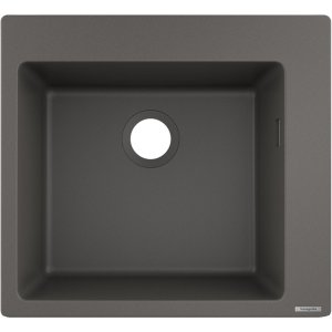 HANSGROHE SilicaTec S51 Vstavaný drez  granit, rôzne farby a veľkosti Typ: 43312290 povrchová úprava kamenná šedá, rozmery 540 x 490 mm