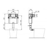 IDEAL Standard ProSys Podomietkový WC modul 150 M bez rámu R014167