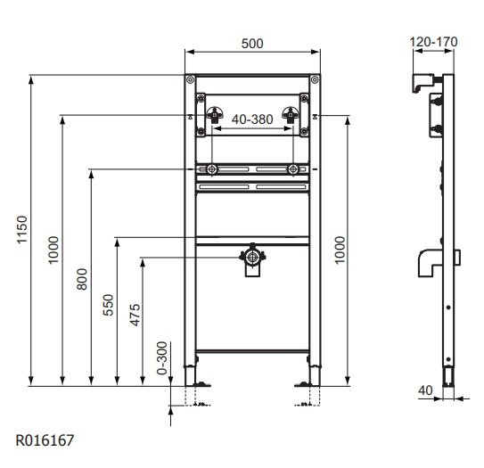 IDEAL Standard ProSys Podomietkový modul pre umývadlá s nástennou batériou R016167