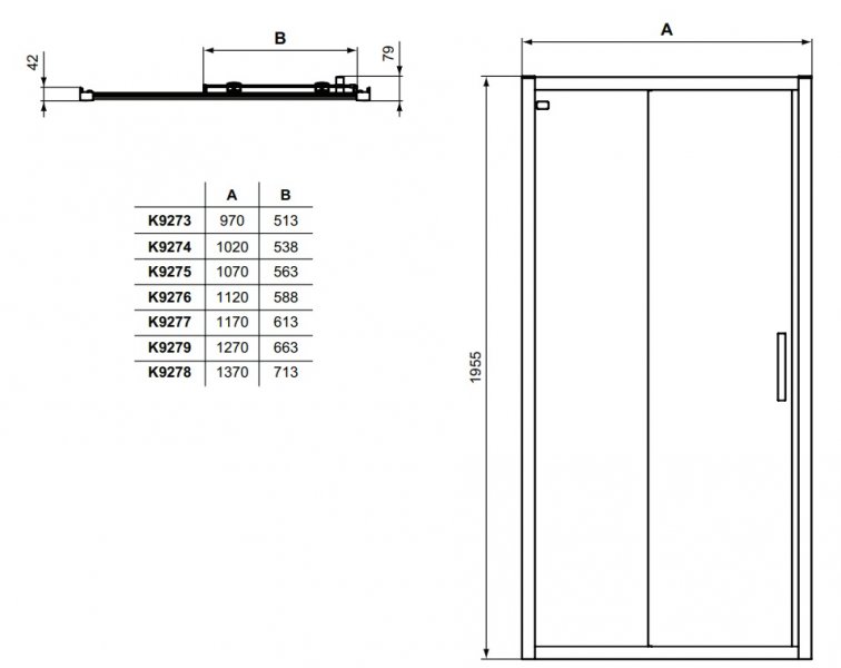 IDEAL Standard Connect 2 Posuvné dvere 2-dielne rôzne prevedenia