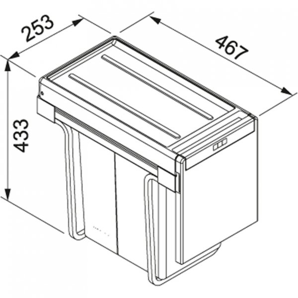 Franke Košový systém Cube 30 1 × 20 l, 1 × 10 l, čierna/šedá