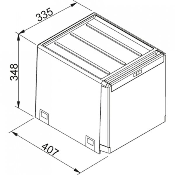 Franke Košový systém Cube 40 2 × 14 l, čierna/šedá