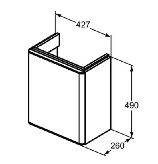 IDEAL Standard Adapto Skrinka pod umývadielko rôzne prevedenia,  427 x 260 x 490 mm