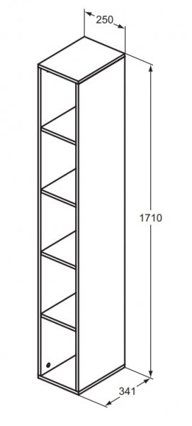 IDEAL Standard Adapto Vysoká skrinka otvorená rôzne prevedenia, 250 x 341 x 1710 mm