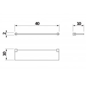 Jika Basic Sklenená polica chróm, rôzne rozmery Typ: H3853A10040001, 400 mm (3.853A.1.004.000.1)