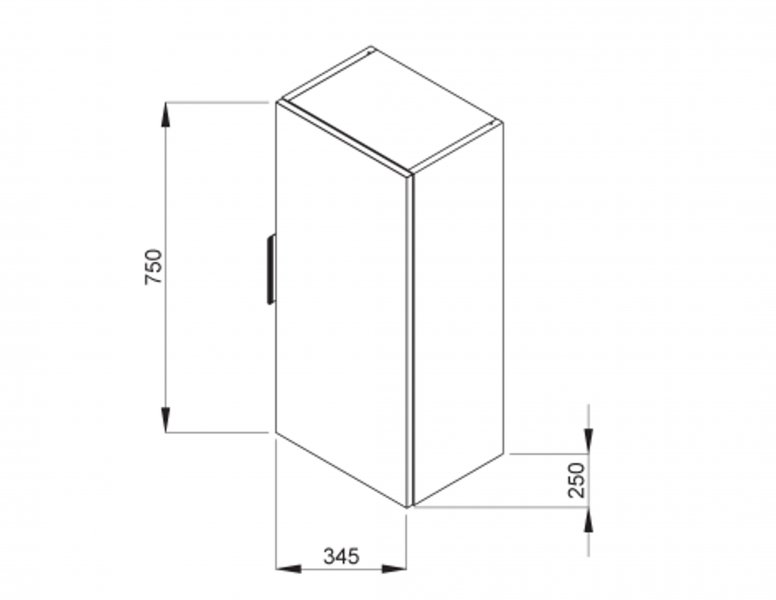 Jika Cube Stredná skrinka 75 cm 345 x 250 x 750 mm, rôzne prevedenia