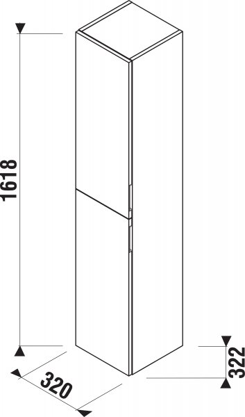 Jika Cubito-N 4.3J42.2 Vysoká skříňka 321x322x1618 mm, různá provedení (43J422)