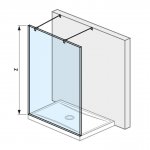 Jika Pure Pevná stěna sklo, různé rozměry Typ: 2.6742.2.002.668.1, 1380 mm (H2674220026681)