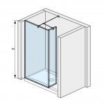 Jika Pure Bočná stena vrátane krátkeho skla sklo, rôzne rozmery Typ: H2684210026681 pre vaničku 120×80 cm, 120×90 cm, 130×80 cm a 130×90 cm, dĺžka steny 68 cm (2.6842.1.002.668.1)