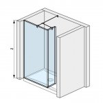 Jika Pure Bočná stena vrátane krátkeho skla sklo, rôzne rozmery Typ: H2684220026681 pre vaničku 140×80 cm a 140×90 cm, dĺžka steny 79,5 cm (2.6842.2.002.668.1)