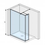 Jika Pure Bočná stena vrátane krátkeho skla sklo, rôzne rozmery Typ: H2674260026681 pre vaničku 120×80 cm a 120×90 cm, dĺžka steny 120 cm (2.6742.6.002.668.1)