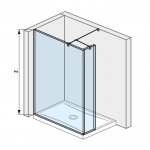 Jika Pure Bočná stena vrátane krátkeho skla sklo, rôzne rozmery Typ: H2674270026681 pre vaničku 130×80 cm a 130×90 cm, dĺžka steny 130 cm (2.6742.7.002.668.1)