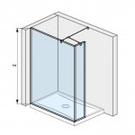 Jika Pure Bočná stena vrátane krátkeho skla sklo, rôzne rozmery Typ: H2674280026681 pre vaničku 140×80 cm a 140×90 cm, dĺžka steny 140 cm (2.6742.8.002.668.1)