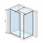 Jika Pure Walk in do rohu pre sprchovú vaničku sklo, rôzne rozmery Typ: H2684230026681 pre vaničku 120×80 cm a 130×80 cm (2.6842.3.002.668.1)