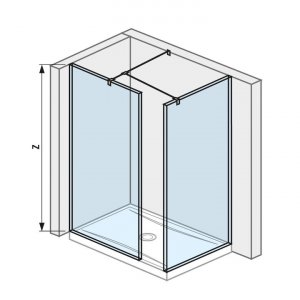 Jika Pure Walk in do rohu pre sprchovú vaničku sklo, rôzne rozmery Typ: H2684260026681 pre vaničku 140×90 cm (2.6842.6.002.668.1)