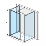 Jika Pure Walk in do prostoru pre sprchovú vaničku sklo, rôzne rozmery Typ: H2684280026681 pre vaničku 120×90 cm a 130×90 cm (2.6842.8.002.668.1)