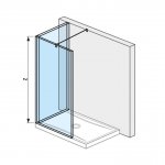 Jika Pure „L“ pevná stena sklo, rôzne rozmery Typ: H2694230026681, 1300 x 800 mm  (2.6942.3.002.668.1)