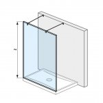 Jika Pure Pevná stěna sklo, různé rozměry Typ: 2.6742.1.002.668.1, 1280 mm (H2674210026681)