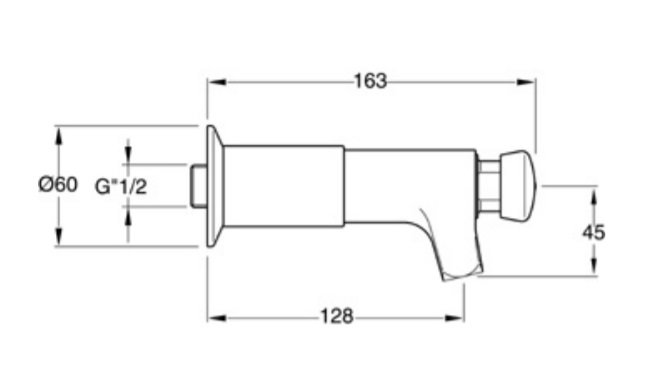 Sapho Samouzatvárací prodloužený nástěnný ventil pre umývadlo chróm QK24051