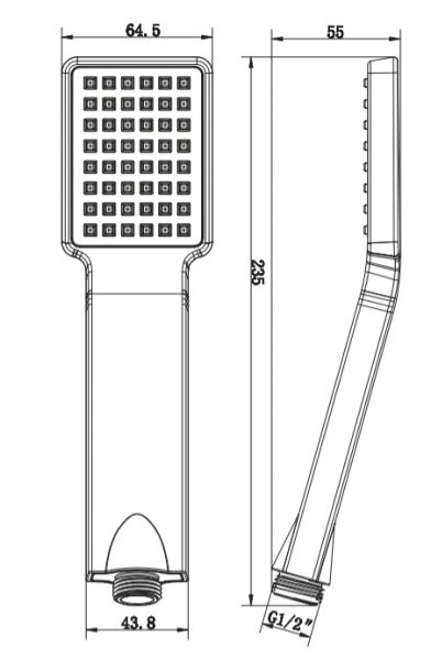 Sapho Ručná sprcha, 1 funkcie ABS/čierna SK764