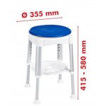 Sapho Stolička otočná, nastavitelná výška biela/modrá A0050401