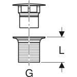Geberit Odtokový ventil s voľným odtokom G 1 1/4, rôzne rozmery
