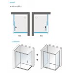 Aquatek ZEUS Sprchové dvere s jednými zásuvnými dverami B2, chróm, číre sklo
