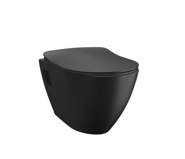 Creavit TEKKO Závesné WC + bidet 2v1, matná čierna TP325-MATBLACK